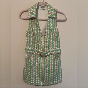 Show Me Your MuMu Green and Pink Mini Dress